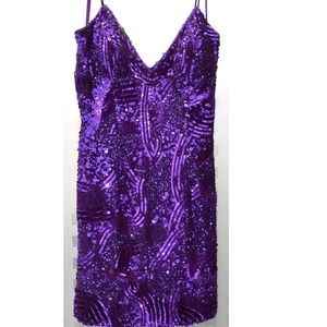 SEAN COUTURE Silk + Sequin Spaghetti Strap Mini Sexy Cocktail Party Dress Sz 8